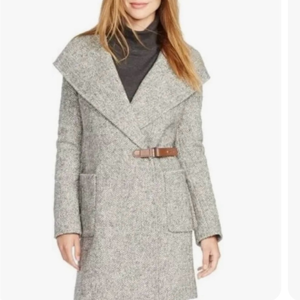 Ralph Lauren Wrap Hooded Wool Coat